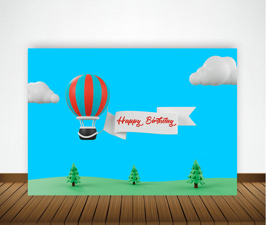Hot Air Theme Birthday Party Backdrop