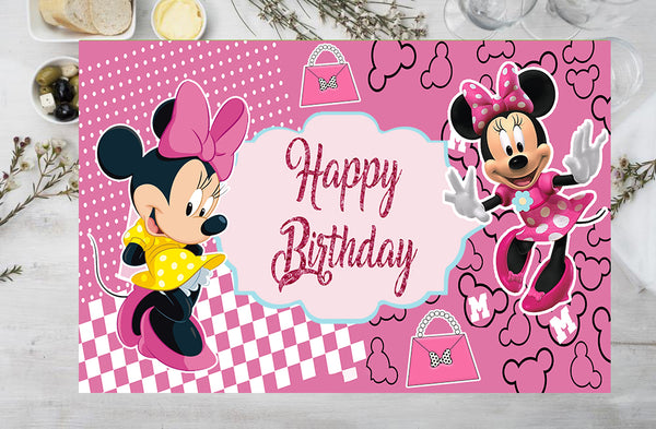 Minnie Theme Birthday Table Mats for Decoration