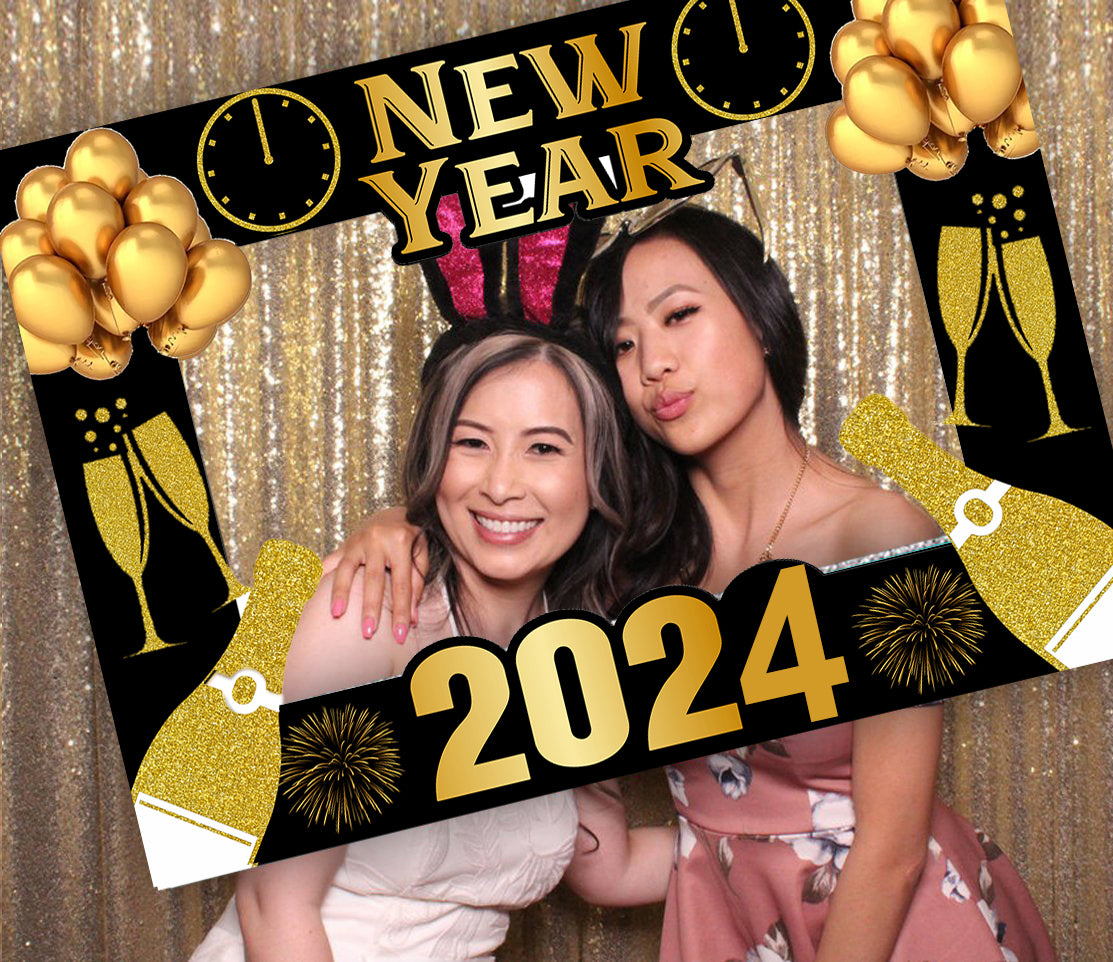 New Year Party Selfie Photo Booth Frame & Props