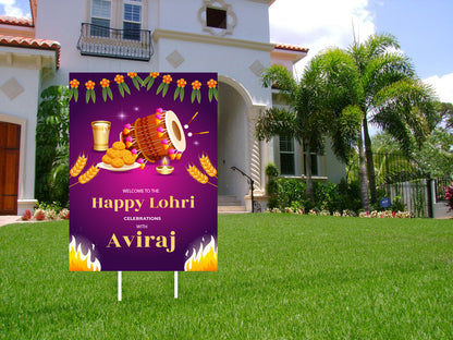 Lohri Party Welcome Board for Kids