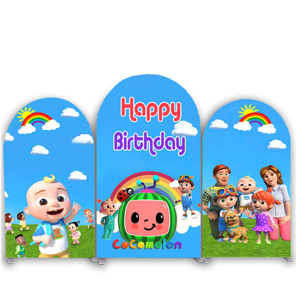Cocomelon Theme Birthday Party Arch Backdrop