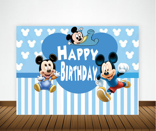Mickey Mouse Theme Birthday Party Backdrop