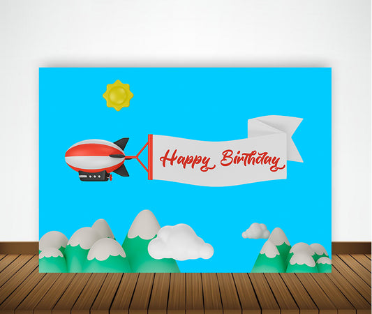 Hot Air Theme Birthday Party Backdrop