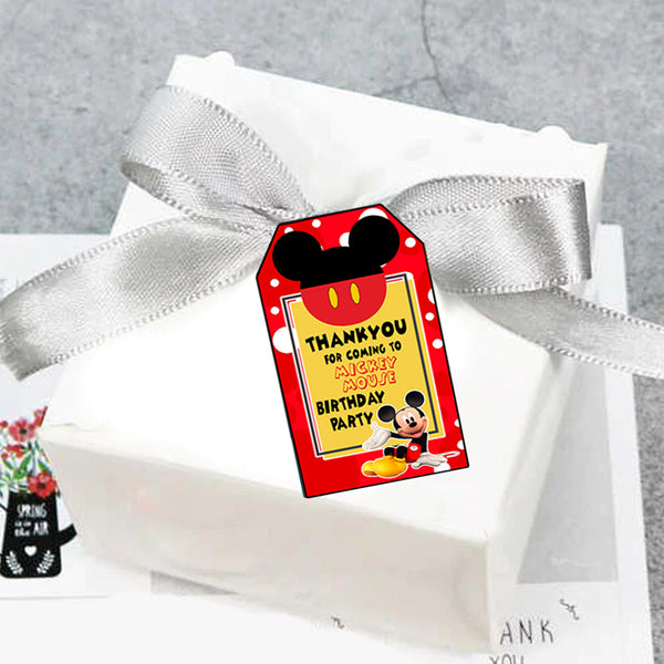 Mickey Mouse Theme Birthday Party Thank You Gift Tags