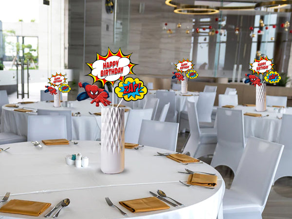 Spiderman Theme Birthday Party Table Toppers for Decoration