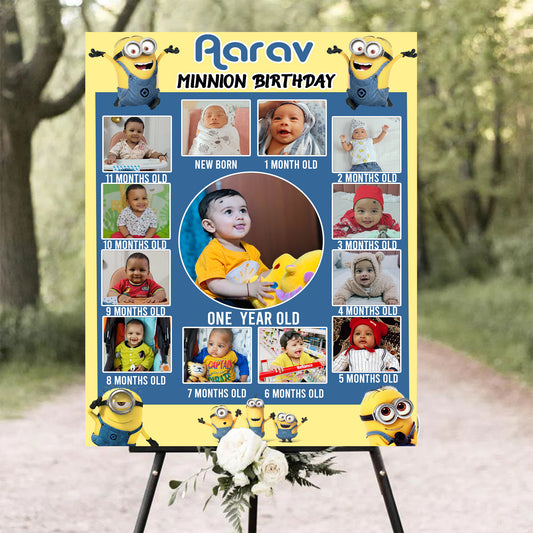 My First Year Customized Milestone Board for Kids Birthday Party(New Born -12 months )