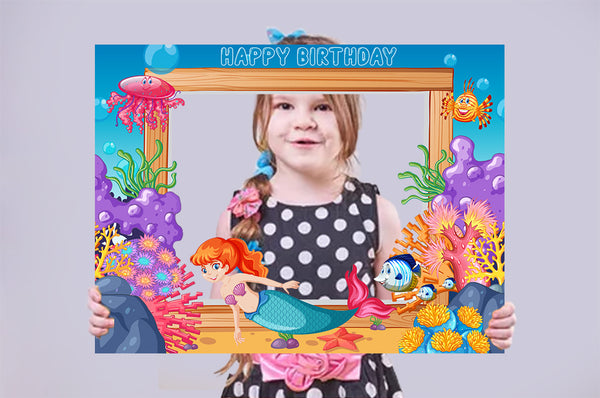 Mermaid Theme Birthday Party Selfie Photo Booth Frame