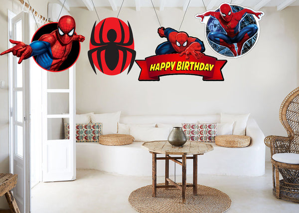 Spiderman Theme Birthday Party Hangings