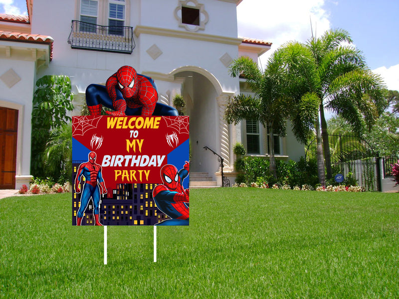 Spiderman Theme Birthday Party Welcome Board