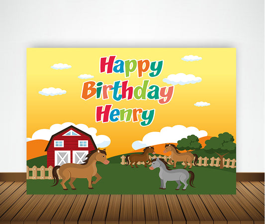Farm Animals Theme Birthday Party Backdrop