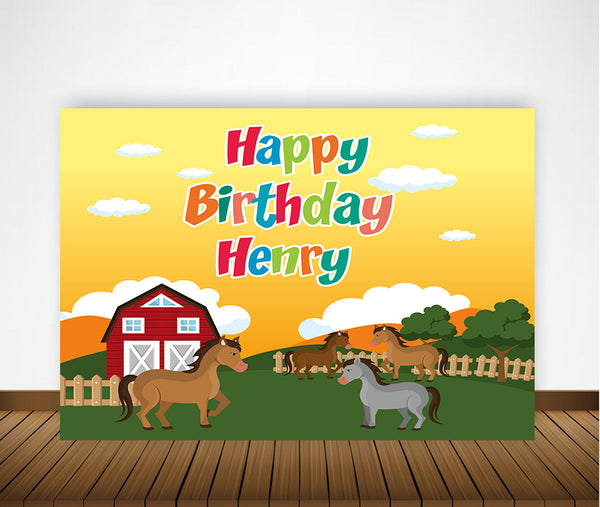 Farm Animals Theme Birthday Party Backdrop