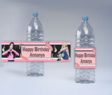 Black Pink Theme Water Bottle Labels