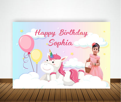 Unicorn Theme Birthday Party Backdrop