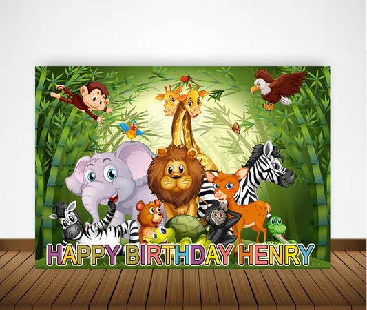 Jungle Theme Birthday Party Backdrop