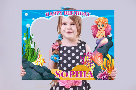 Mermaid Theme Birthday Party Selfie Photo Booth Frame
