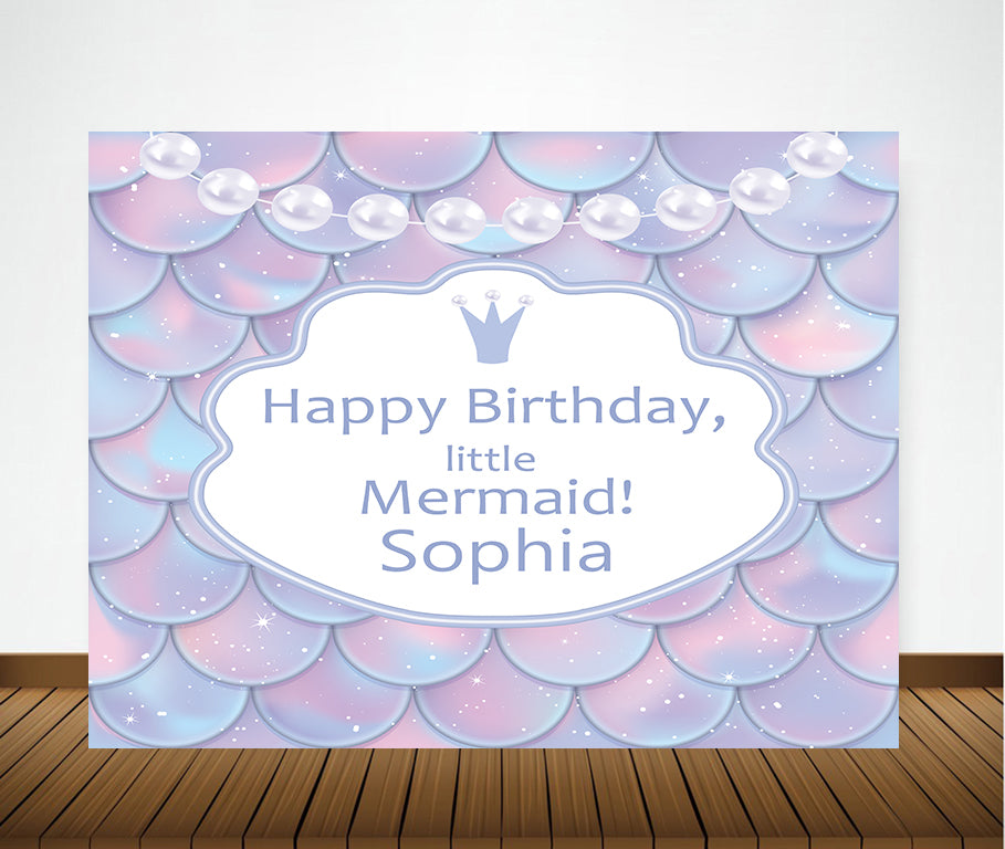 Mermaid Theme Birthday Party Backdrop