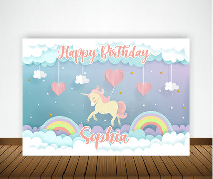 Unicorn Theme Birthday Party Backdrop