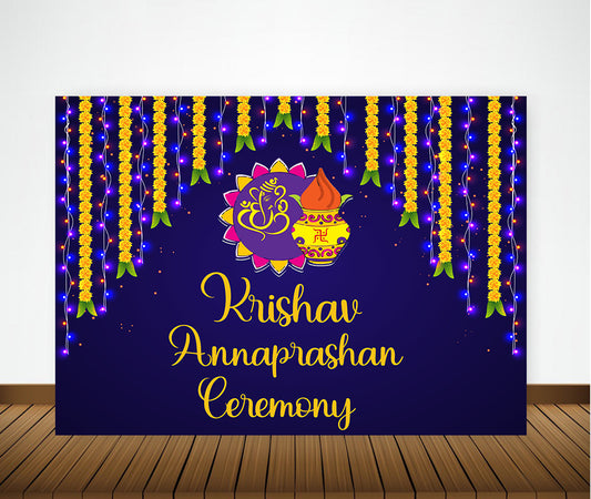 Annaprashan Ceremony Decoration Backdrop Banner For Kids
