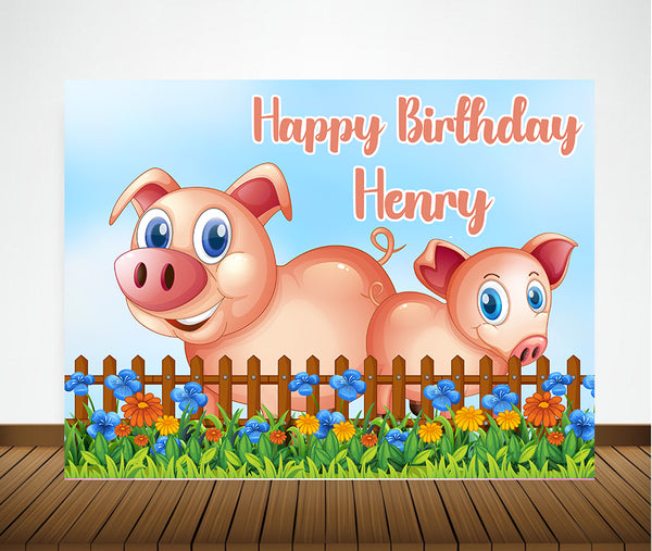 Peppa Pig Theme Birthday Party Backdrop