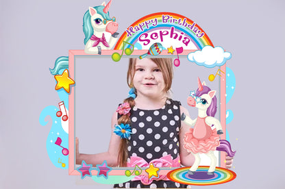 Unicorn Theme Birthday Party Selfie Photo Booth Frame