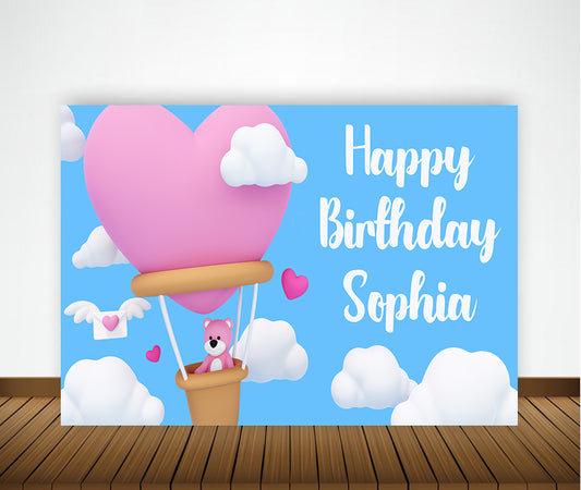 Hot Air Theme Birthday Party Backdrop