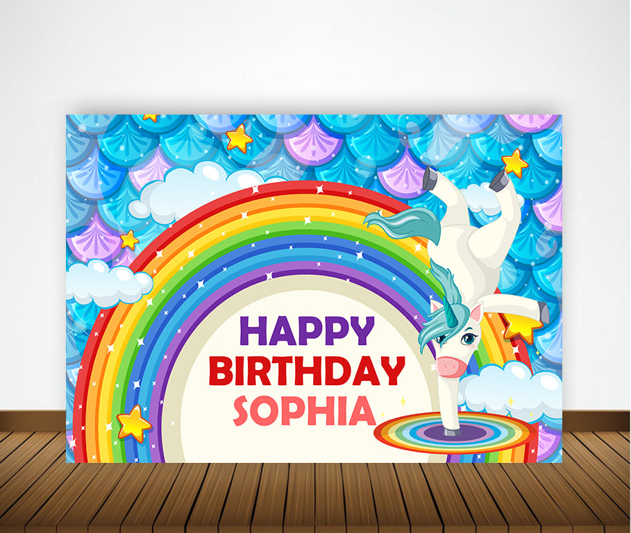 Unicorn Theme Birthday Party Backdrop