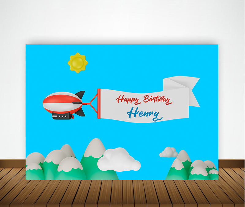 Hot Air Theme Birthday Party Backdrop