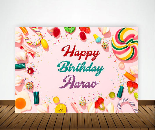 Candy Land Theme Birthday Party Backdrop