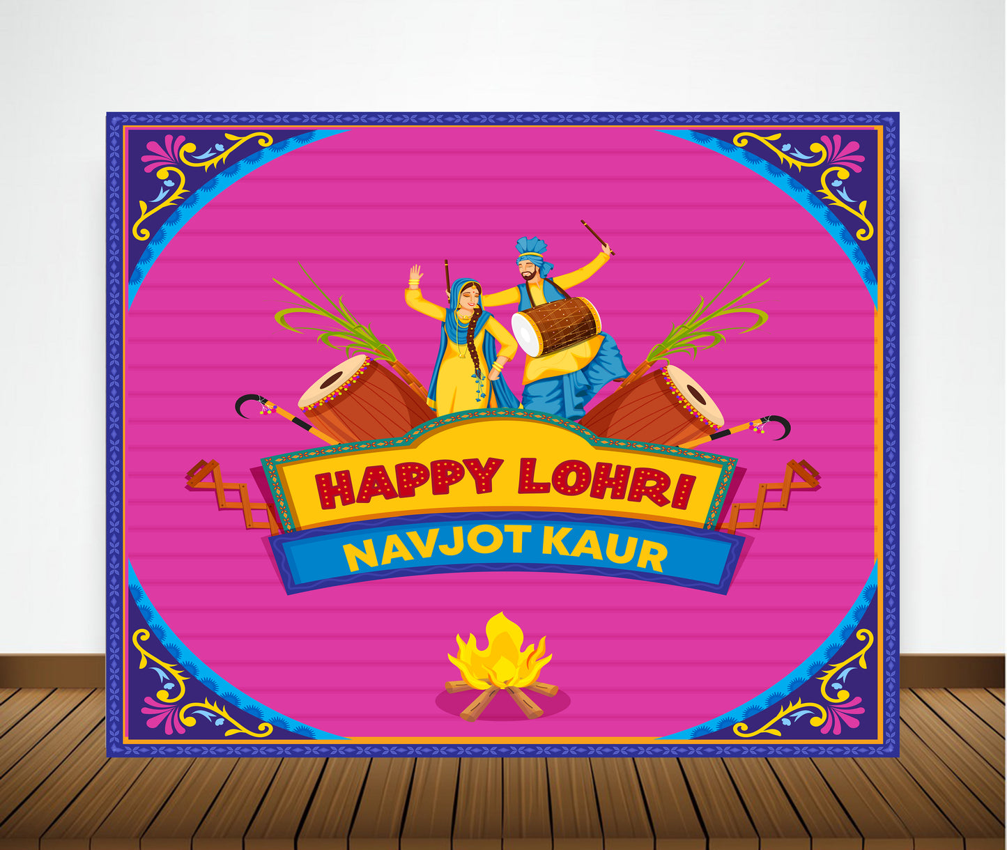 Lohri Party Backdrop For Kids