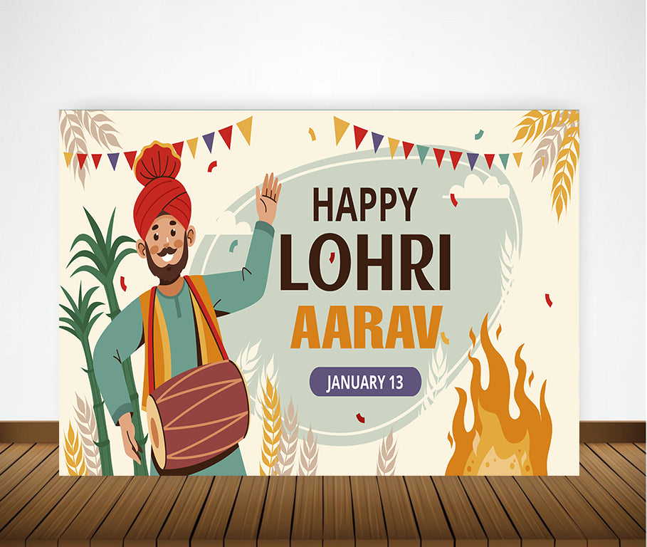 Lohri Party Backdrop For Kids