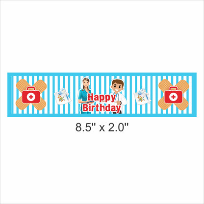 Doctor Theme Birthday Party Water Bottle Labels