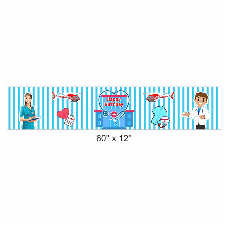 Doctor Theme Birthday Long Banner for Decoration