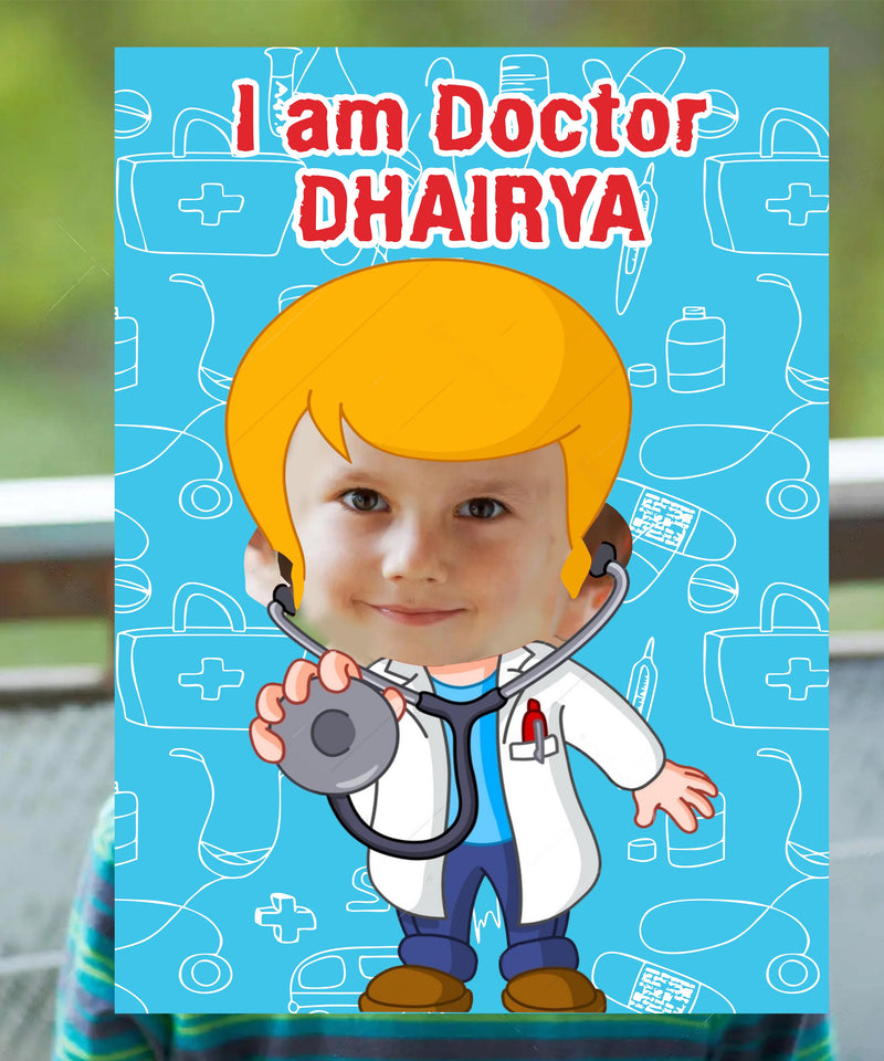 Doctor Theme Birthday Party Selfie Photo Booth Frame