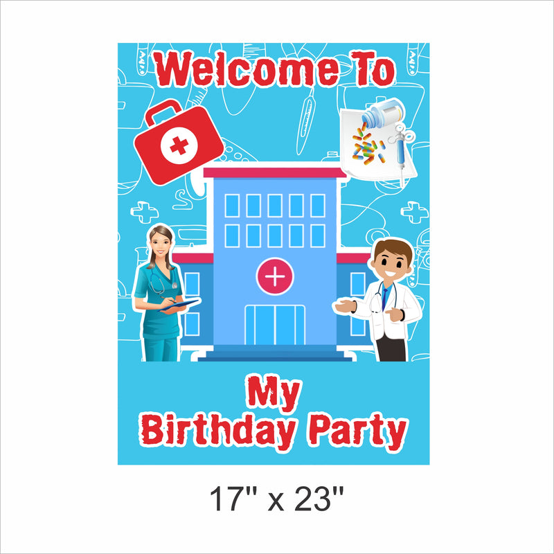 Doctor Theme Birthday Party Welcome Board