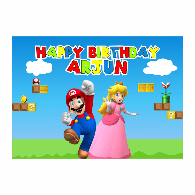 Super Mario Theme Birthday Party Backdrop