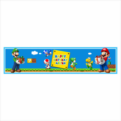 Super Mario Theme Birthday Party Water Bottle Labels