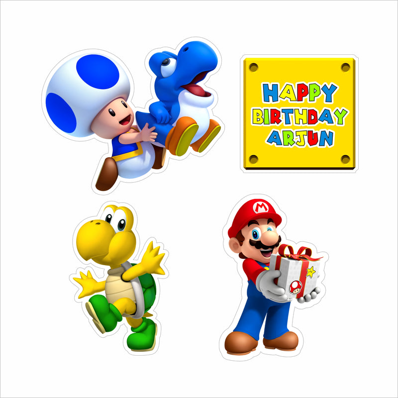 Super Mario Theme Birthday Party Cupcake Toppers for Decoration