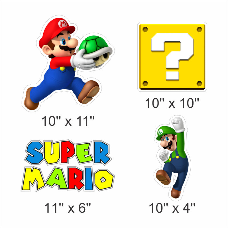 Super Mario Theme Birthday Party Cutouts