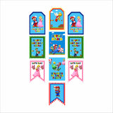 Super Mario Theme Birthday Paper Door Banner for Wall Decoration