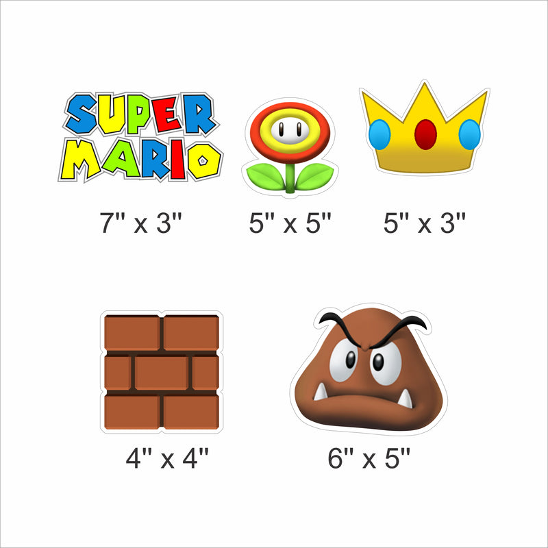 Super Mario Theme Birthday Party Photo Booth Props Kit