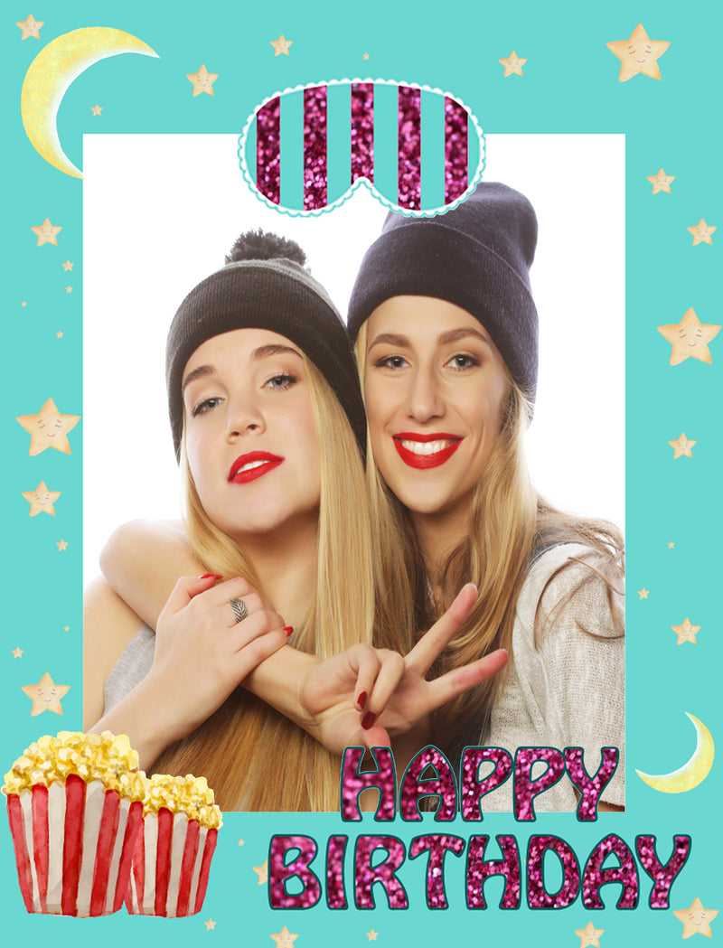 Pyjama Party Theme Birthday Party Selfie Photo Booth Frame