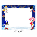 Sonic Theme Birthday Party Selfie Photo Booth Frame & Props