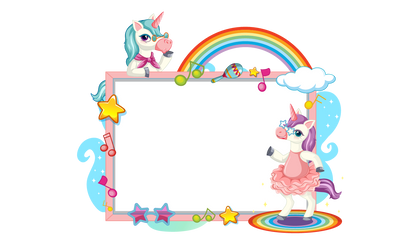 Unicorn Theme Birthday Party Selfie Photo Booth Frame