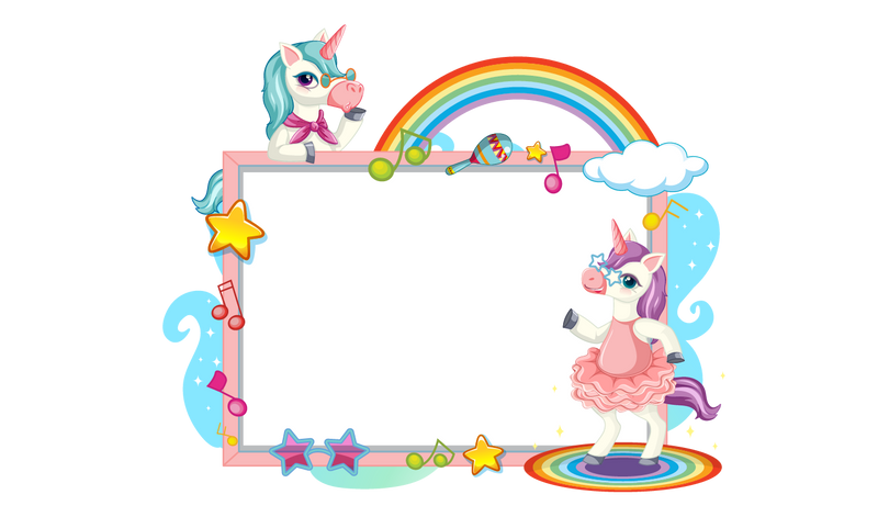 Unicorn Theme Birthday Party Selfie Photo Booth Frame