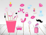 Barbie Birthday Party Photo Booth Props Kit