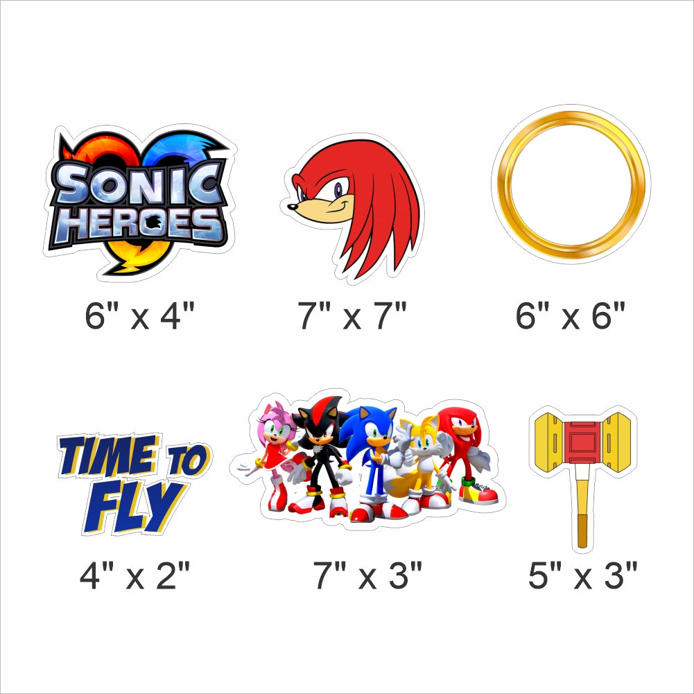 Sonic Theme Birthday Party Photo Booth Props Kit
