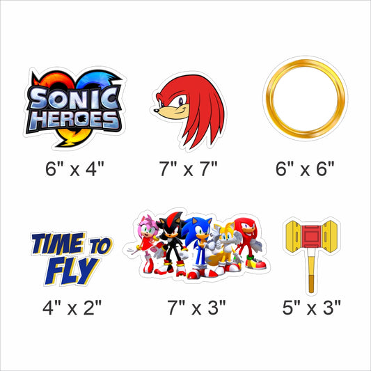 Sonic Theme Birthday Party Photo Booth Props Kit