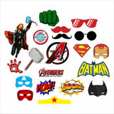 Avenger Theme Birthday Party Photo Booth Props Kit - Pack of 20