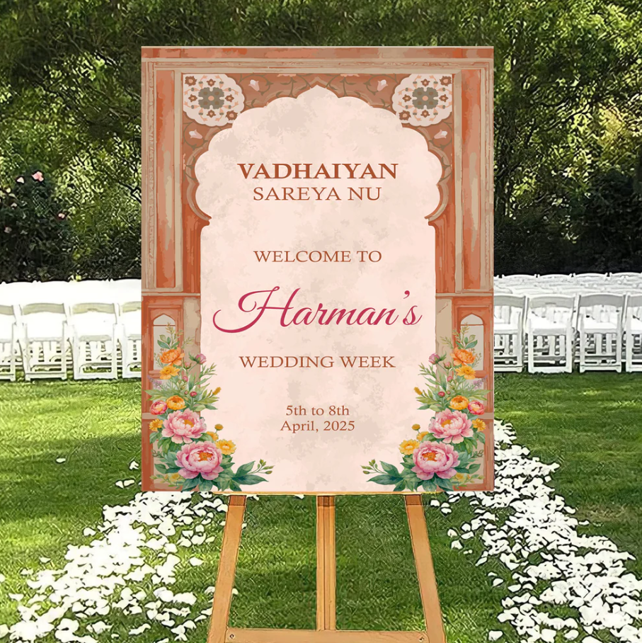 Wedding Ceremony Theme Party Welcome Board