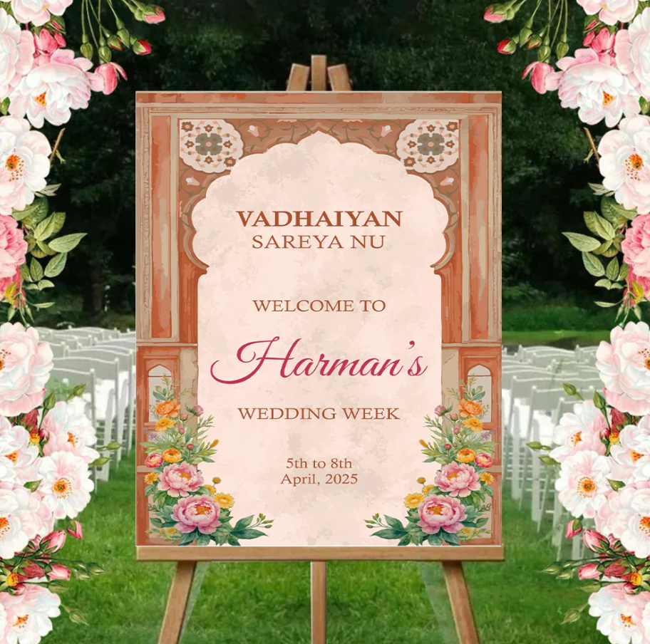 Wedding Ceremony Theme Party Welcome Board